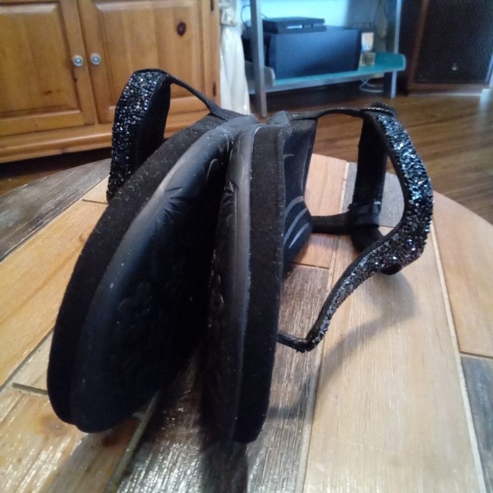 Aetrex Jade Sparkle Women's Black Thong Sandals Size 10 - Picture 14 of 16